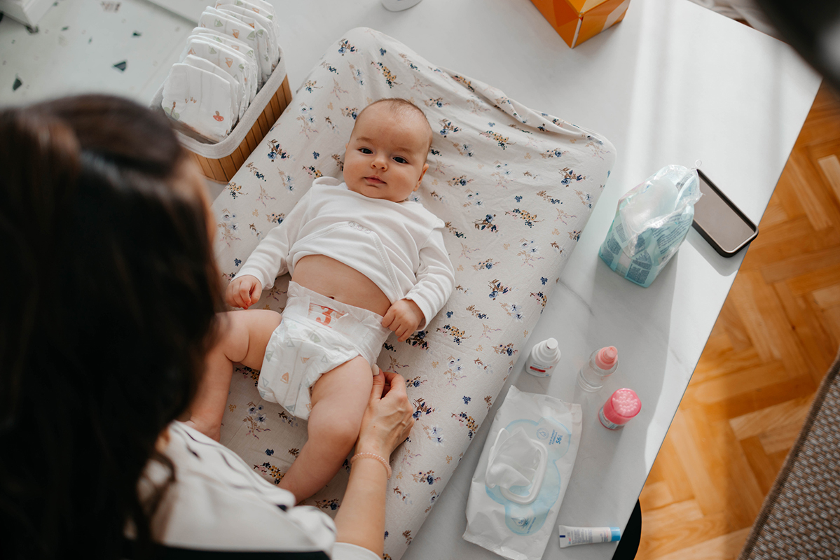 Bonding with baby happens anytime even during a diaper change